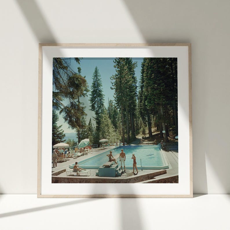 Slim Aarons Lake Tahoe Pool Print: Vintage High Society Photography image 3