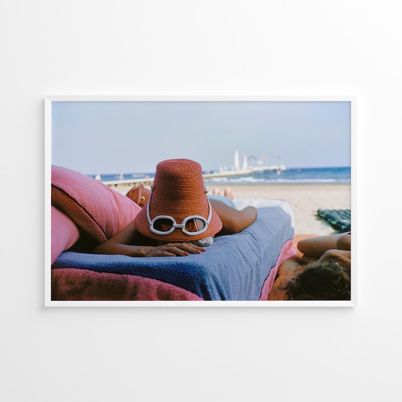 Plakat „Slim Aarons opalający się w Wenecji”, odbitki fotografii vintage zdjęcie 2