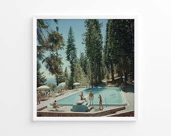 Slim Aarons Lake Tahoe Pool Print: Vintage High Society Photography