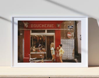 Slim Aarons Saint-tropez Boucherie Poster, Vintage Print, Photography Prints, High Society Photo Print, Museum Quality Photo Print
