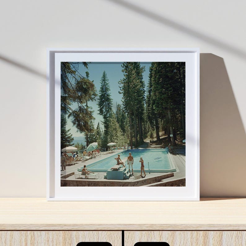 Slim Aarons Lake Tahoe Pool Print: Vintage High Society Photography image 2