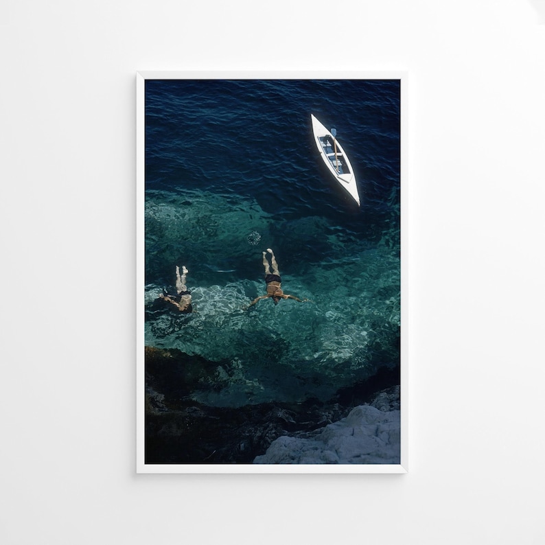 Slim Aarons Capri Holiday Poster, Vintage Print, Photography Prints, High Society Photo Print, Museum Quality Photo Print image 1