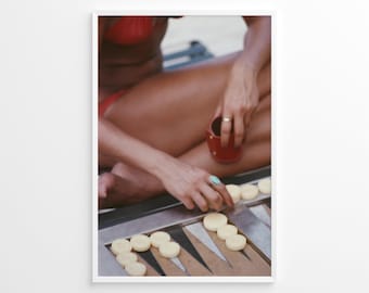 Affiche de backgammon d'été en Haïti, impression vintage, impressions photo, impression photo haute société, impression photo de qualité musée