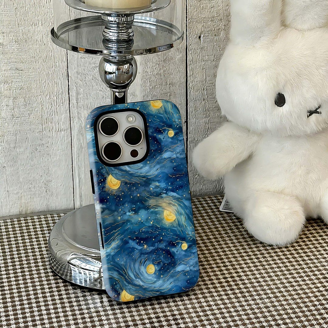 Mooncase Blue Night Moon Phone Case, Starry Sky Swirl Phone Cases,iphone 17, 16 ...