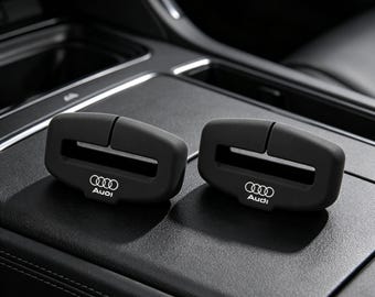 Seat Belt Buckle Protector, Audi Owners, Soft Silicone, Car Accessories, Black Anti Scratch Design