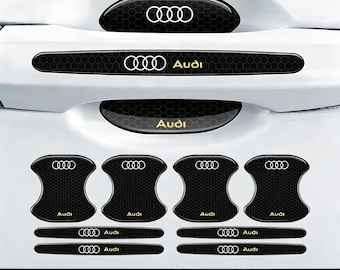 Car Door Handle Protector For Audi Owners, Carbon Fiber Style Trim, Vehicle Exterior Accessory