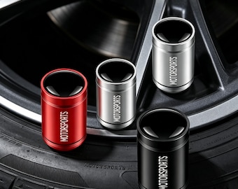 Audi Aluminum Alloy Tire Valve Stem Caps, Style Motorsport Exterior Decor, 4 Piece Dustproof Accessory