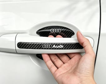Car Door Handle Protector For Audi Owners, Carbon Fiber Style Trim, Vehicle Exterior Accessory