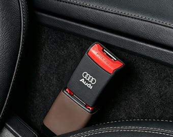 Seat Belt Extender For Audi Owner, Leather Wrapped Accessory, Vehicle Buckle Connection