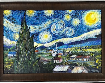Vincent van Gogh 'De Sterrennacht' Olieverfschilderij 1889