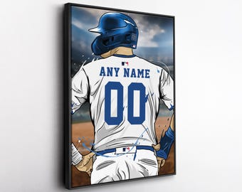 Kansas City Royals Jersey MLB Personalized Jersey Custom Name and Number Canvas Wall Art Home Decor Framed Poster Man Cave Gift