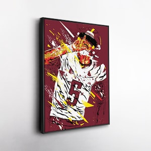 Jayden Daniels Pop Art Canvas Print – Washington Commanders Wall Decor – NFL Gift for Football Fans, Game Room or Man Cave