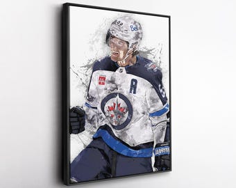 Mark Scheifele Winnipeg Jets Canvas Print NHL Hockey Wall Art Framed Poster Man Cave Decor Sports Gift for Jets Fans