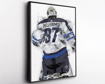 Eric Comrie Winnipeg Jets Canvas Print NHL Hockey Wall Art Framed Poster Man Cave Decor Sports Gift for Jets Fans