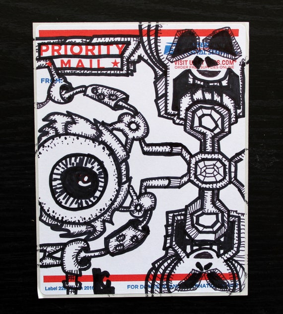 Original Sticker Slap Street Urban Art USPS Priority Mail - Etsy