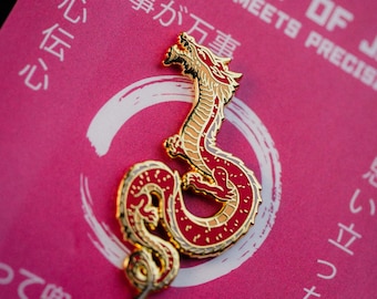 Pin esmaltado de dragón japonés – diseño mítico ryū