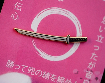 Samurai sword enamel pin – katana design