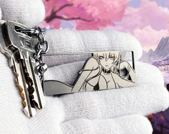 Llavero de waifu sexy - accesorio jdm de acero inoxidable para fans del anime y entusiastas de los coches - regalo atrevido y con estilo