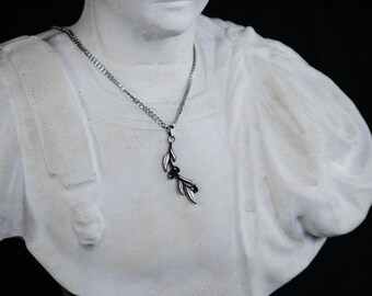 Collar de acero inoxidable con forma de rama de olivo – Joyería estoica