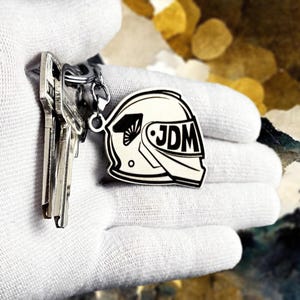 Helmet keychain - premium stainless steel jdm accessory for car enthusiasts