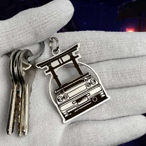 Tokyo skyline keychain - premium stainless steel jdm accessory for car enthusiasts & japan lovers