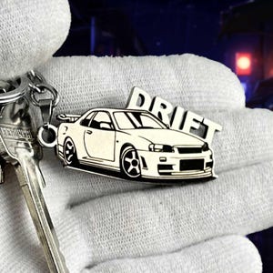 Skyline drift keychain - premium stainless steel jdm accessory for car enthusiasts & drift fans