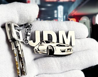 Llavero de coche: accesorio JDM de acero inoxidable de primera calidad para entusiastas de los coches y fanáticos de la automoción.