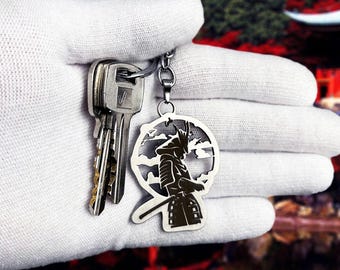 Samurai keychain - jdm accessory for car enthusiasts & japanese culture lovers - durable gift for collectors - metal jdm keychain tag