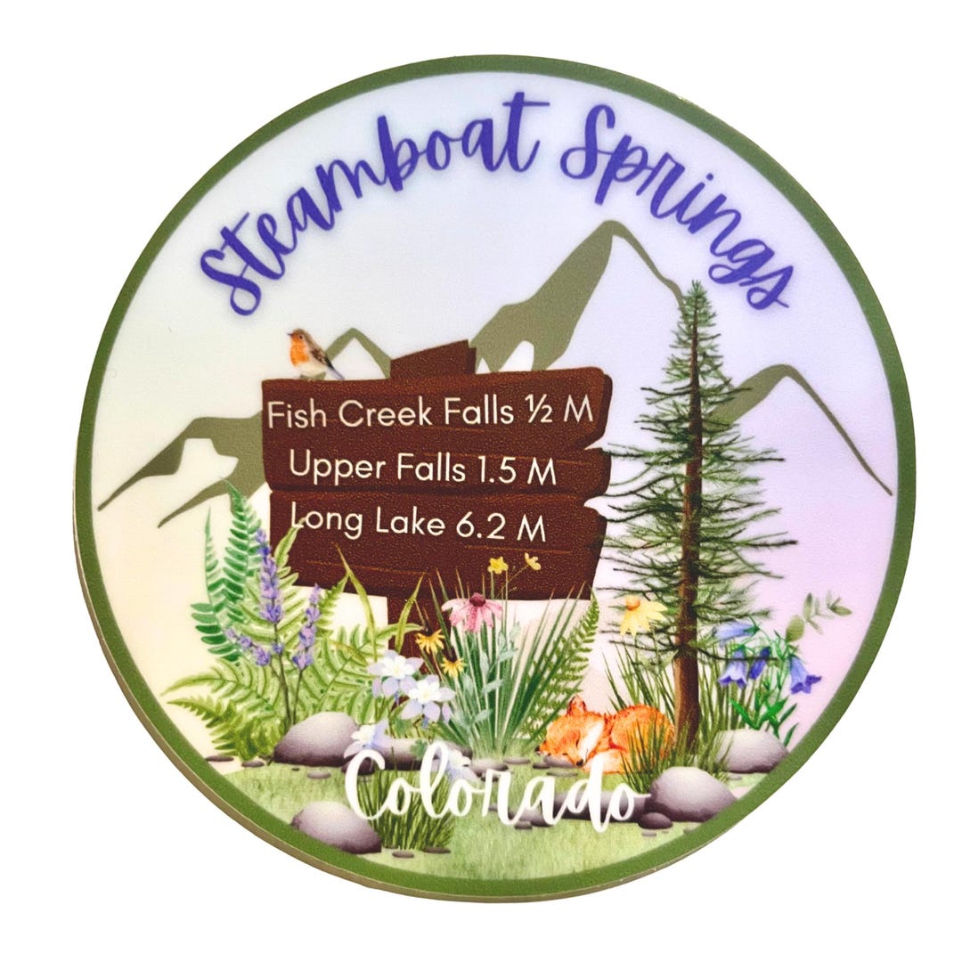 Steamboat Springs Colorado Sticker, Hiking Adventure (3x3