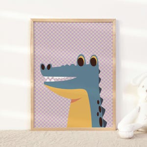 Cool Crocodile Wall Art, Jungle Animal Printable Poster, Fun Kids Room Decor, Safari Digital Download Artwork, Nursery Alligator print