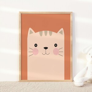 Graziosa decorazione murale stampabile con gattino per la cameretta dei bambini, download digitale per la cameretta, poster con citazioni per la sala giochi, decorazioni colorate per la cameretta dei bambini, download immediato