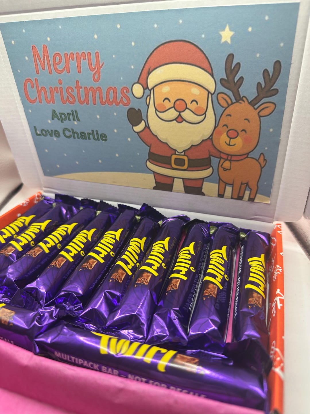 Cadbury Dairy Milk Chocolate Twirl Gift Hamper Sweet Personalised Box ...