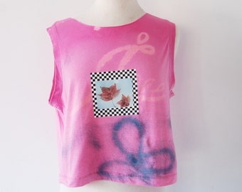 Pink Wave Women's Cropped Tee / ONE OF A KIND! / M