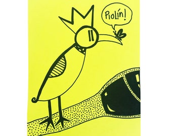 Piolin in Heaven Art Print // Neon Paper! // 8.5x11