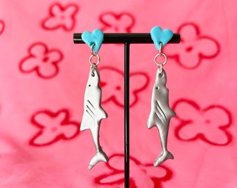 Shark Earrings // Hand Made