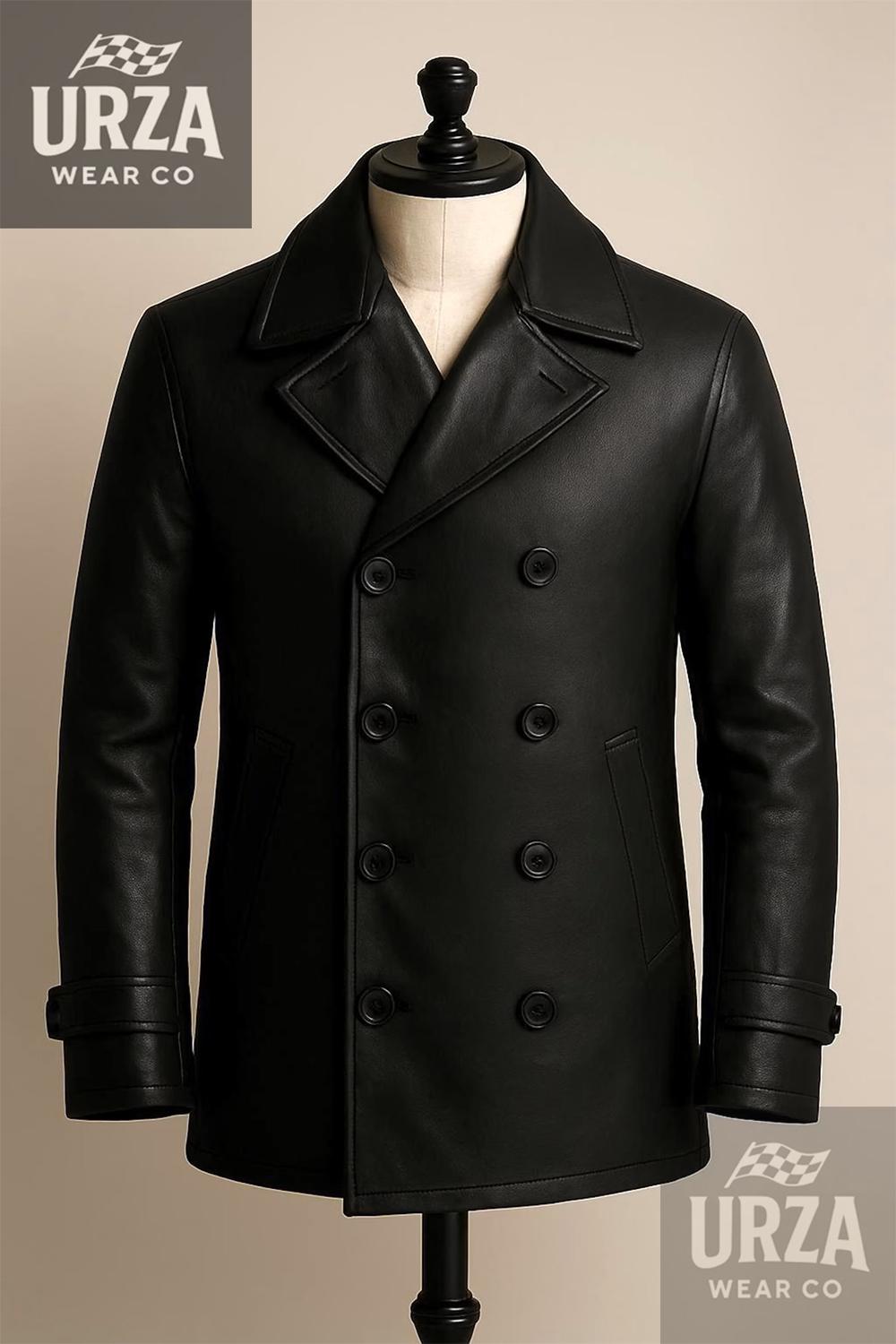 Double Breasted Leather Jacket Mens - Etsy