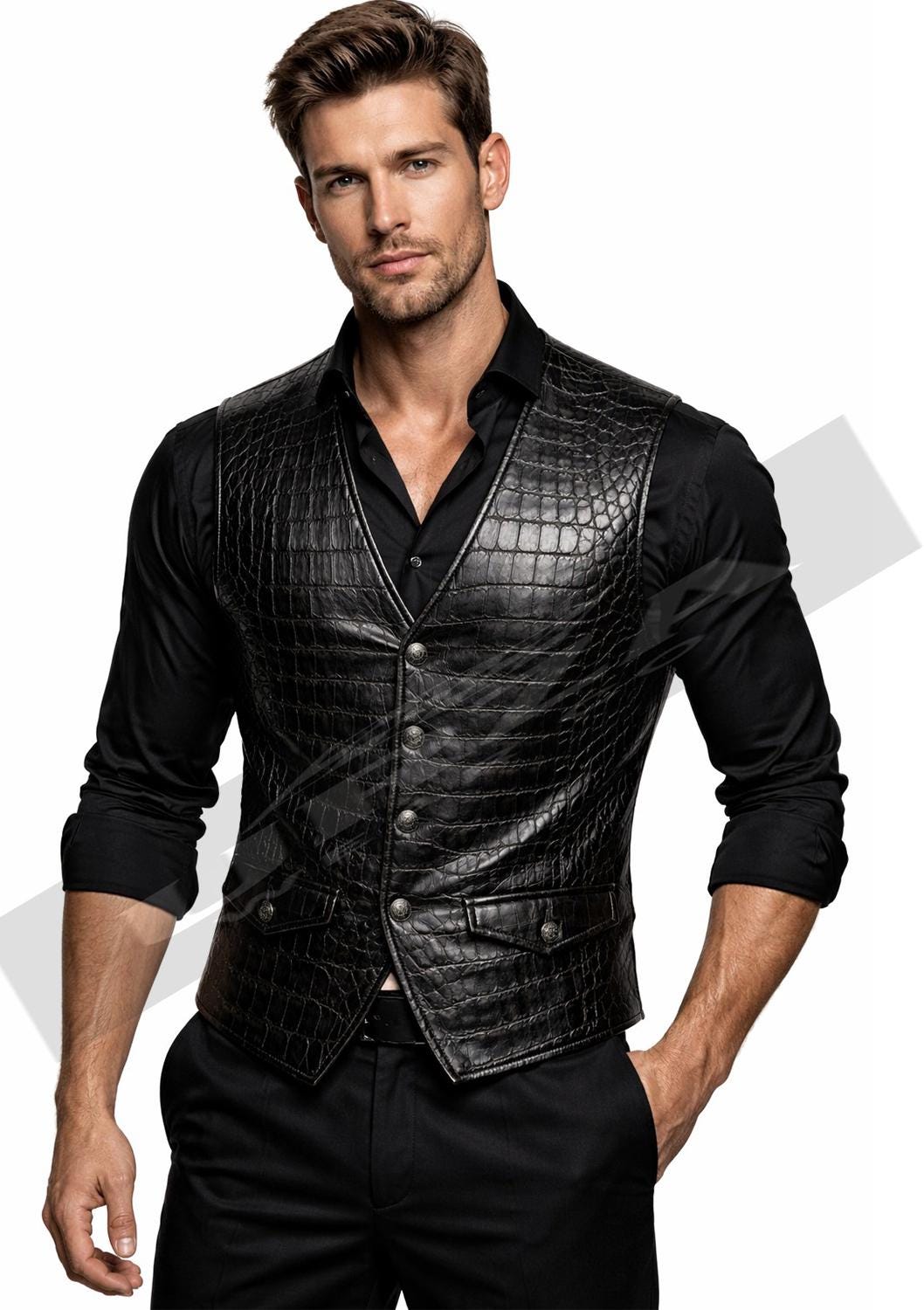 Formal Leather Vest - Etsy