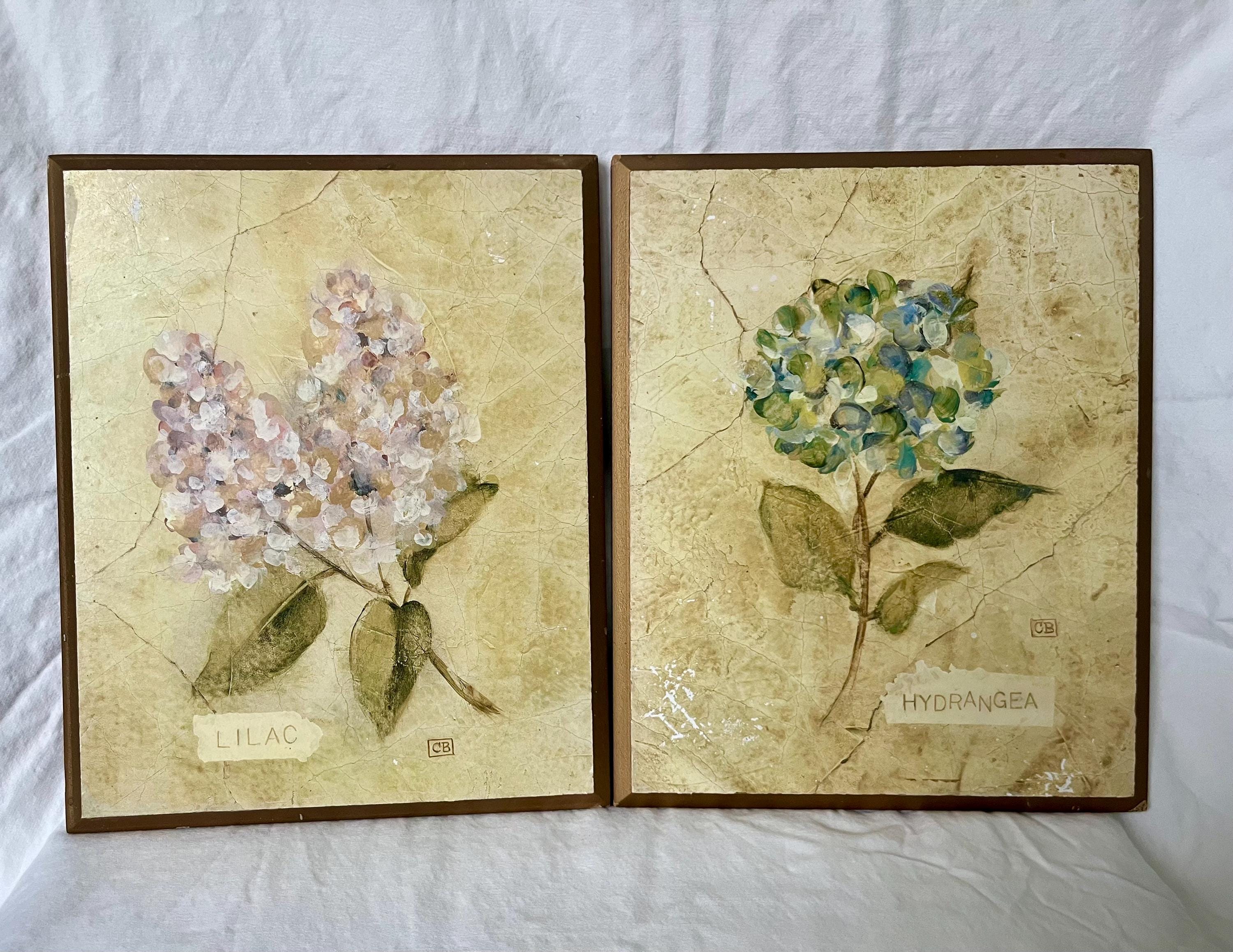 カラーの花のウォールプレート　壁掛け／Cheri Blum ヴィンテージ カラーの花のウォールプレート 壁掛け／Cheri Blum ヴィンテージ