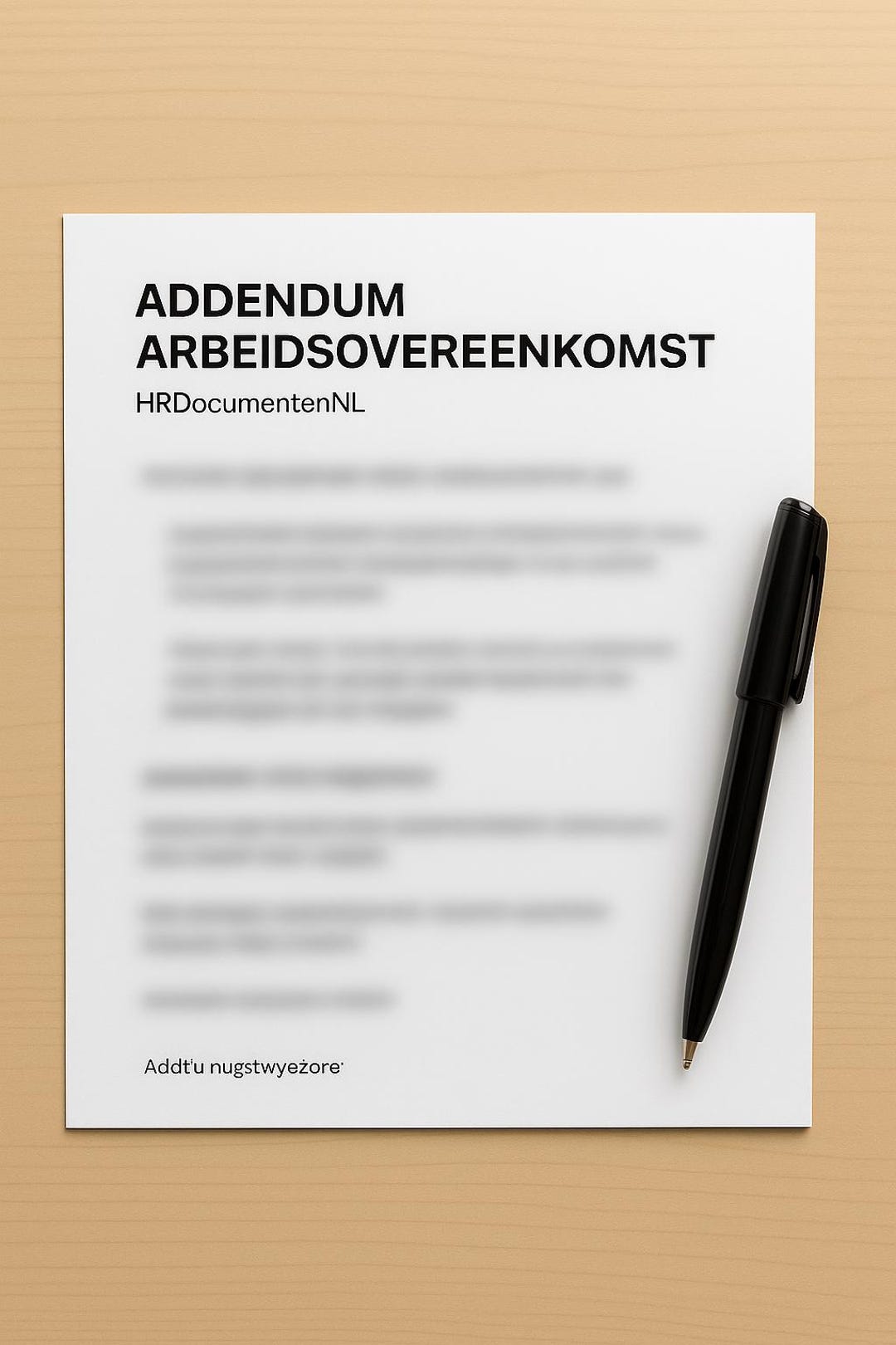 HR Addendum Employment Contract | Dutch Template | Hrdocumentennl Word ...