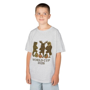 Camiseta de algodón para niños del Mundial 2026: divertida camiseta deportiva para jóvenes aficionados, perfecta para celebraciones de fútbol, regalos, fiestas y ropa de verano.