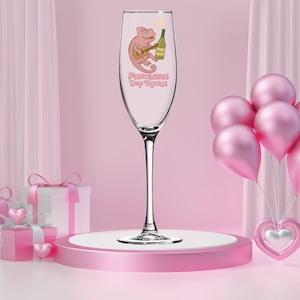 Copa de champán grabada personalizada: elegante copa para brindar en una celebración.