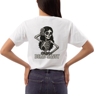 Women's Day Of The Dead Black T-Shirt - Short Sleeve, Sizes S-2XL - View #8