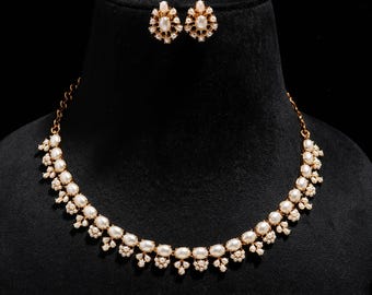 Pearl Necklace Set for Women | 22K Gold Elegant Jewelry Set