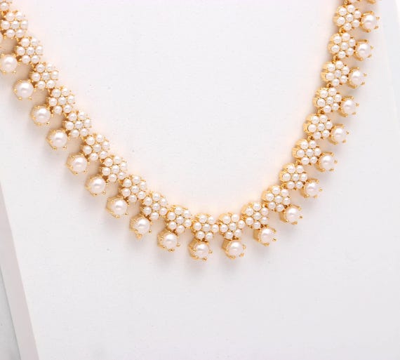 Pearl Necklace Set : 22K Gold Plated