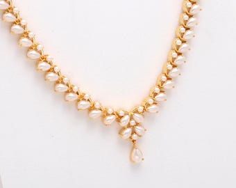 Pearl Minimalist Necklace Set, 22K Gold Plated