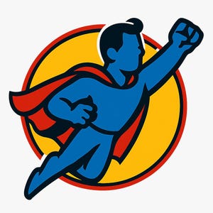 Superhero Kids T-Shirt logo | Bold Comic-Style Flying Hero Graphic | Fun & Vibrant Tee for Boys and Girls plus Other Accessories