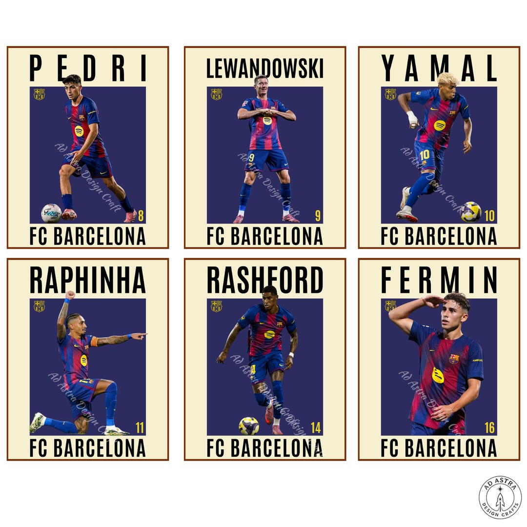 F.C. Barcelona 選手ポスター A4 版　6枚セット il_1080xN.7247991313_3xdz.jpg