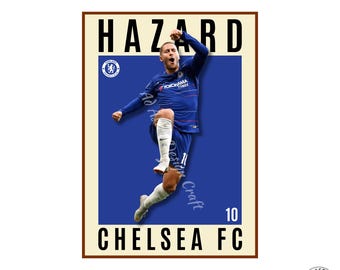 エデン・アザールのポスター - チェルシーのサッカーポスター - Etsy 日本