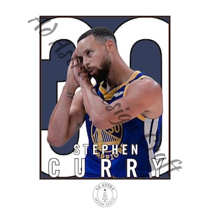Póster de Stephen Curry Warriors / Arte digital de baloncesto para pared / Decoración imprimible de la NBA / Descarga instantánea / Póster de baloncesto / Decoración deportiva para pared
