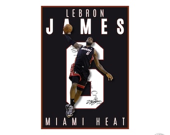 Lebron James Miami Poster : Basketball Printable Wall Art(Digital Download)